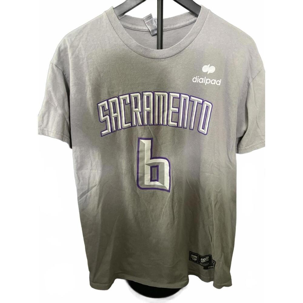 GILDAN‎ SACRAMENTO KINGS MENS T SHIRT LARGE GRAY SACTOWN #6 DIALPAD